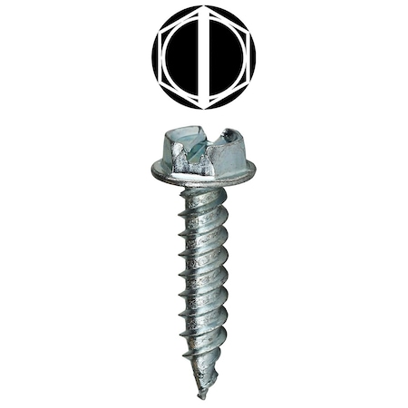 Dottie Sheet Metal Screw, #8 x 3/4 in, Zinc Plated Steel Flange Hex Head Slotted Drive, 100 PK SP834